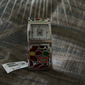 New Brighton watch with enameled flower  band